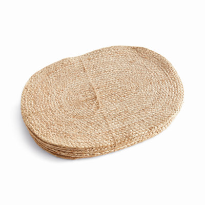 Tresse Artisan Natural Jute Coil Oval Placemats