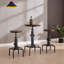 Vintage & Industrial Bar Set With Adjustable Height Metal Frame Counter Stools And Round Bar Table-1299389673