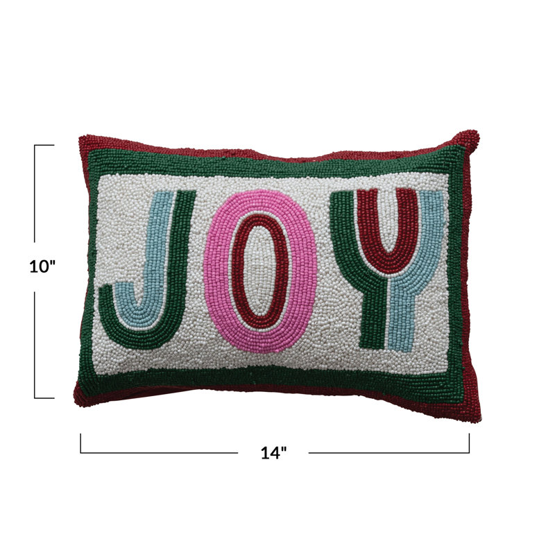 Coussin lombaire perlé en mélange de coton "JOY"