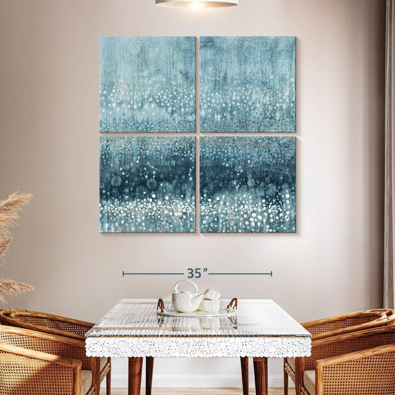 Rain Avery I - bleu argenté, H 45 po x l 45 po