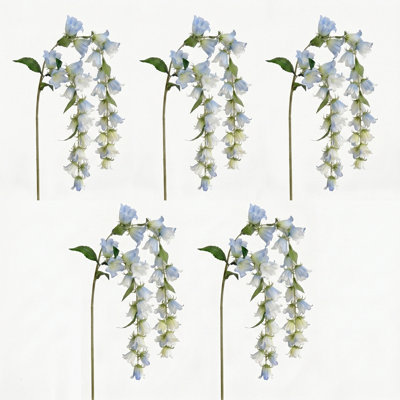 5Pcs Artificial Lily Of The Valley, 38.5-Inch Artificial Hanging Lily Of The Valley Stems, Imitation Silk Flowers Lily Of The Valley Bluebell For Dining Table Centerpiece Decoration