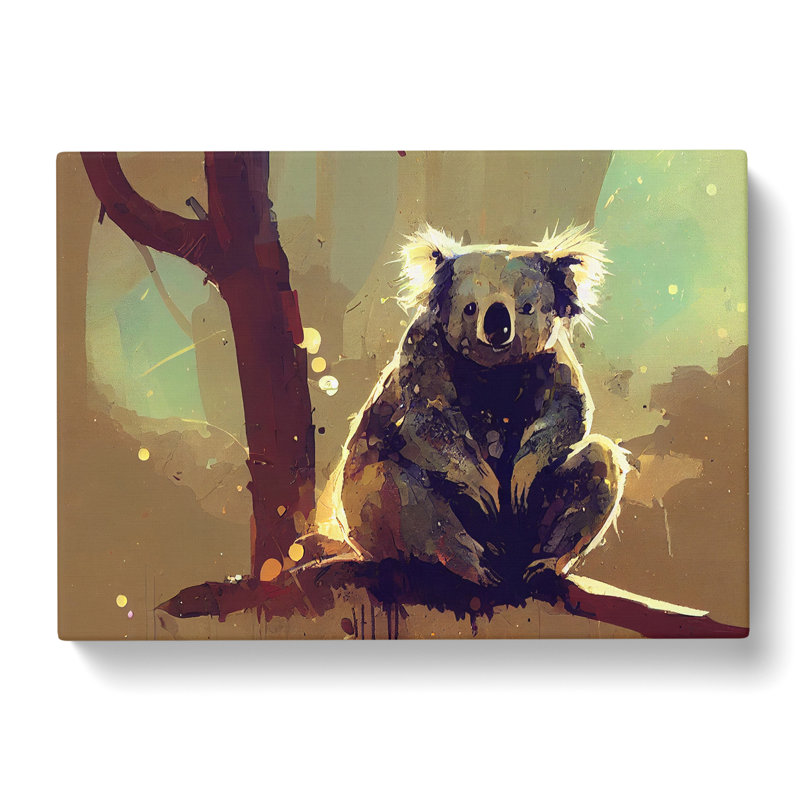 Koala Bear Art Painting Abstract - Wrapped Canvas, 35cm H x 50cm W x 3cm D