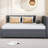 Full Sized Upholstered Daybed With Trundle In Gray Linen, No Box Spring Needed, Classic Style For Durability And Space Saving Linen Fabric Movable Trundle, Gray, Robust Bed Frame, Needed-1130918460