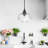 9.25" Matte Black Adjustable Pendant Light with Clear Glass Shade-331829484-331829486
