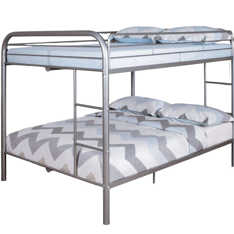 Lit superposé argenté double au-dessus d'un meuble de couleur intégrée de style contemporain