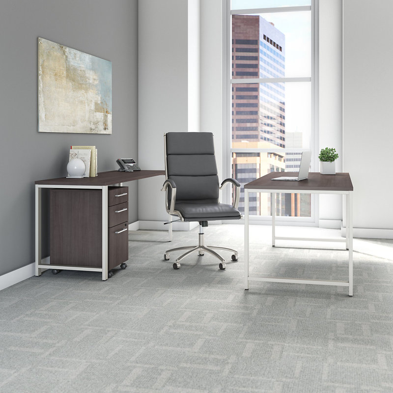 Fauteuil de conférence en similicuir 400 Series, Gris foncé