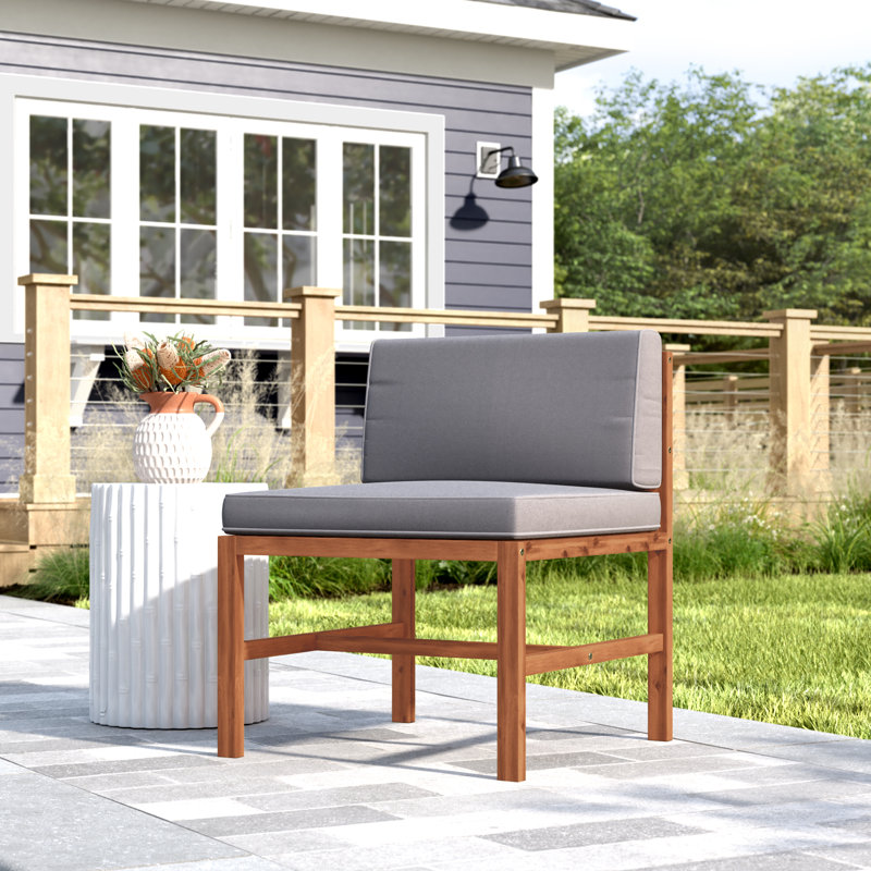 Chaise de patio avec coussins, Brun, Gris