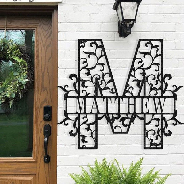 SIGNLEADER Custom Split Letter Monogram Outdoor Wall Décor - Wayfair Canada