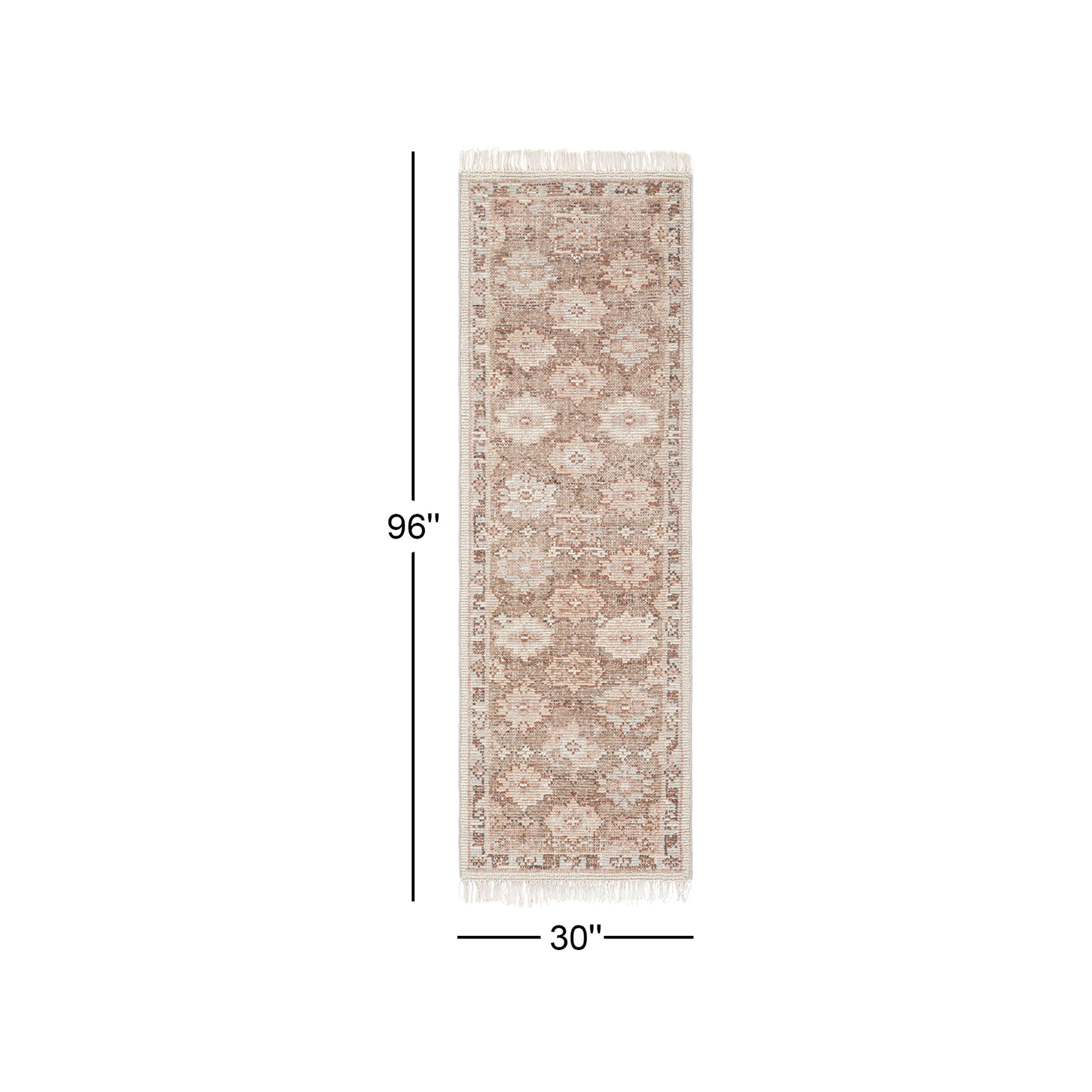  Hand Knotted Wool Farzana Rug, Runner 2'6" x 8'