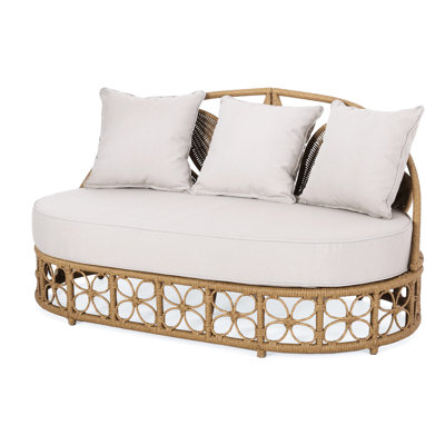 Style Outdoor Daybed With Frame And Soft Cushions Comfortable Throw Pillows