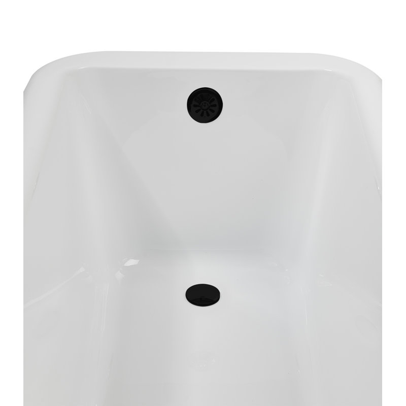 62" Streamline Clawfoot Tub,Tray,Drain, Clawfeet, Oil Bronze, Matte Black
