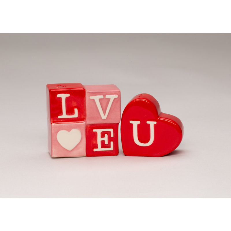 Love U Block and Heart - sel et poivre