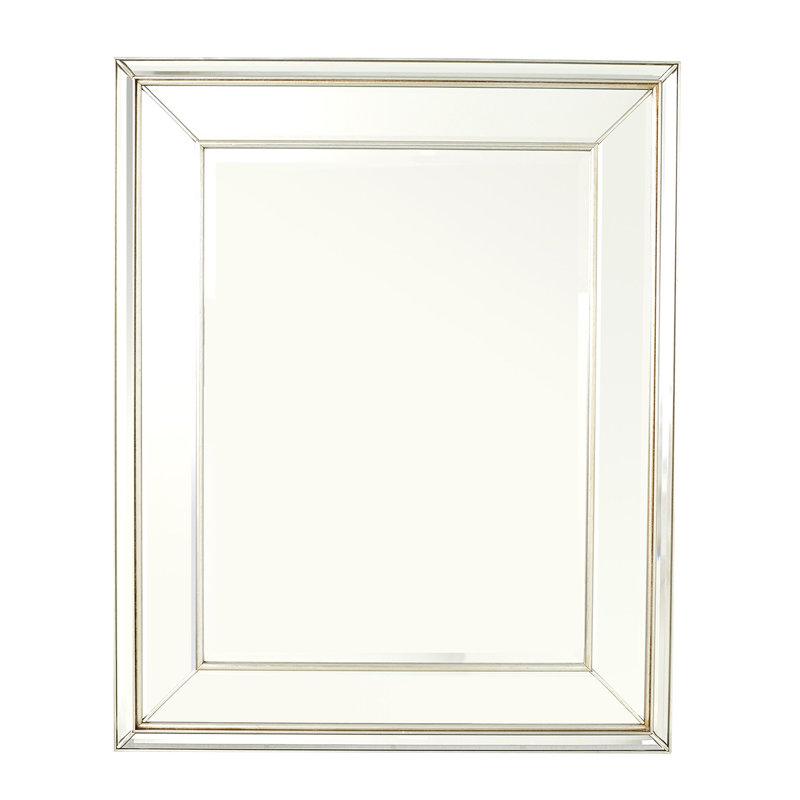 Bevel On Bevel Flat Mirror, Silver