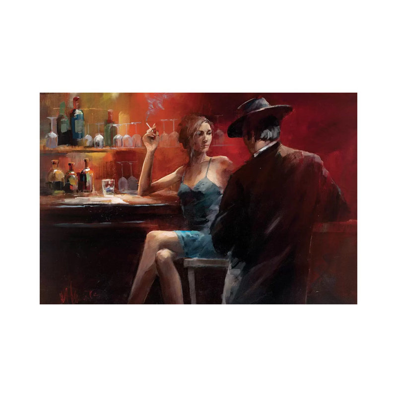 Evening In The Bar II by Willem Haenraets - Wrapped Canvas Painting, 101.6 cm H x 66.04 cm W x 1.91 cm D