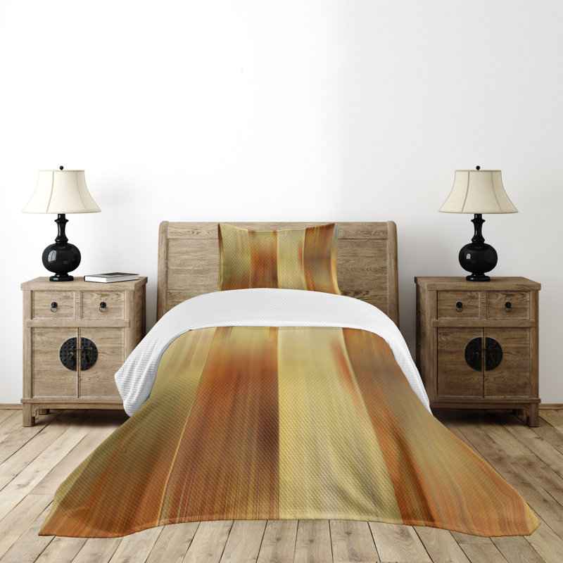 Twin White and Multicolor Quilted Bedspread Set