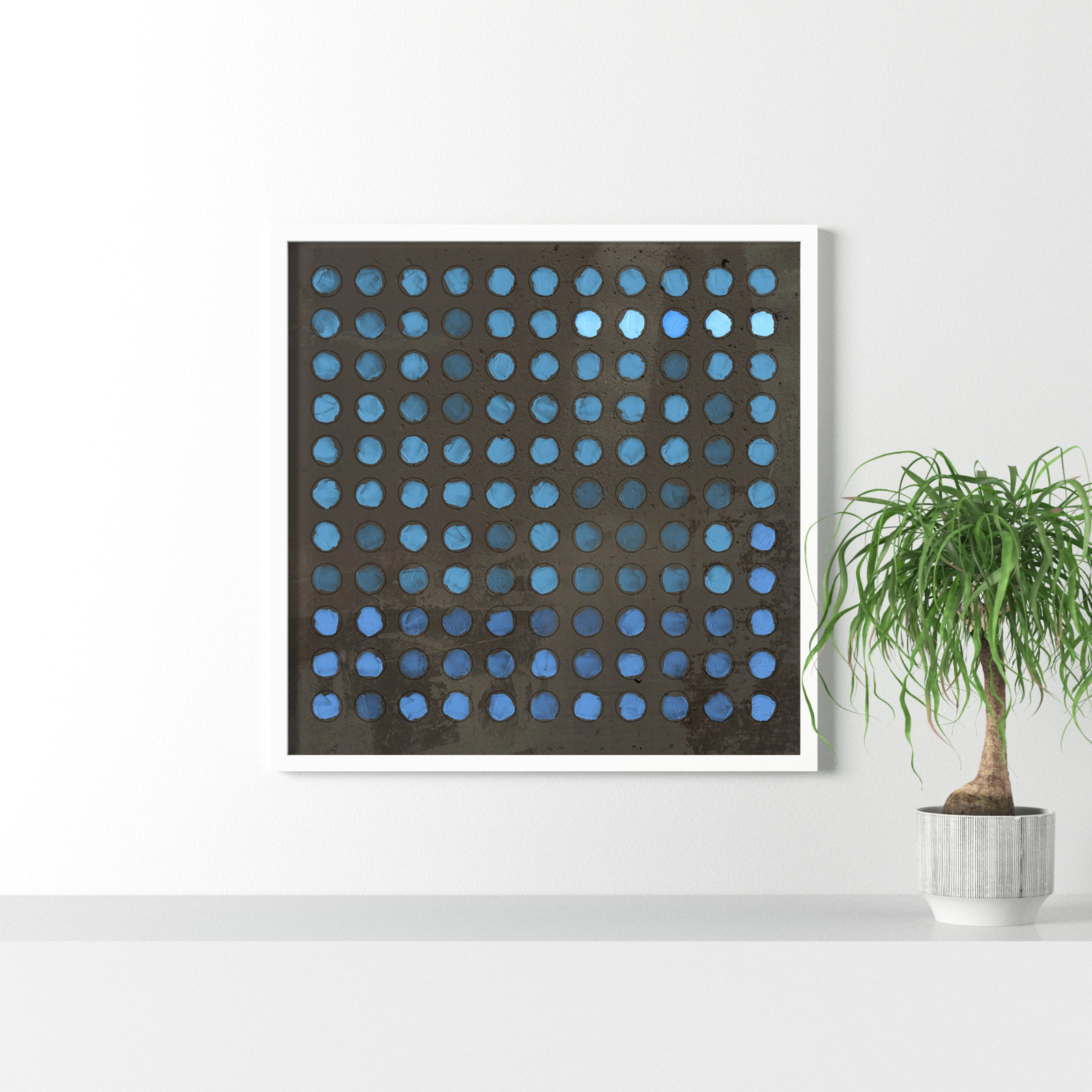 Squared Circles 5 by Jacques Pilon, 36" H x 36" W x 1.25" D, White
