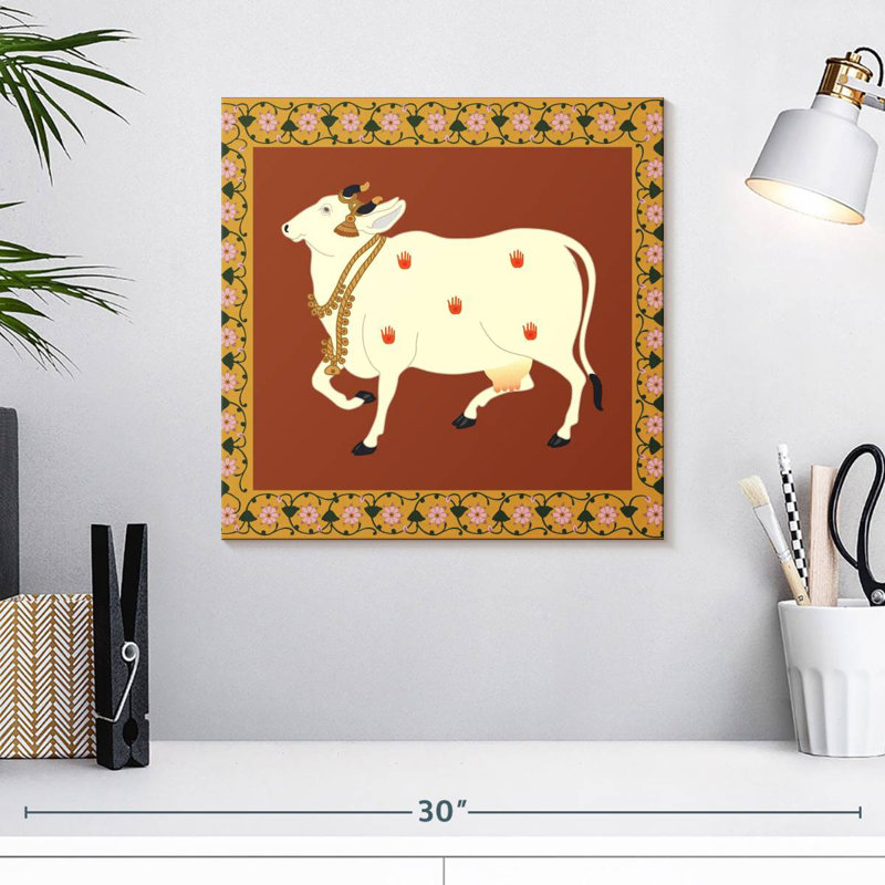 Adella Pichwai Cow, 16" H x 16" W