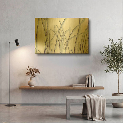 'Icy' By Dennis Frates Gold Metal Wall Art, 36" x 24"