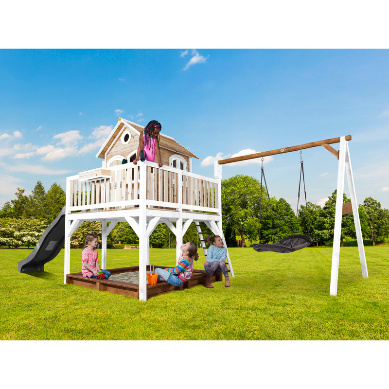 Liam AXI Hemlock Swing Set with 1 Swing(s) , 1 Slide(s), Brown/White,  Grey