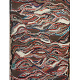 Colorful Antique American Folk Art Crazy Quilt Pattern Long Hallway Runner Rug