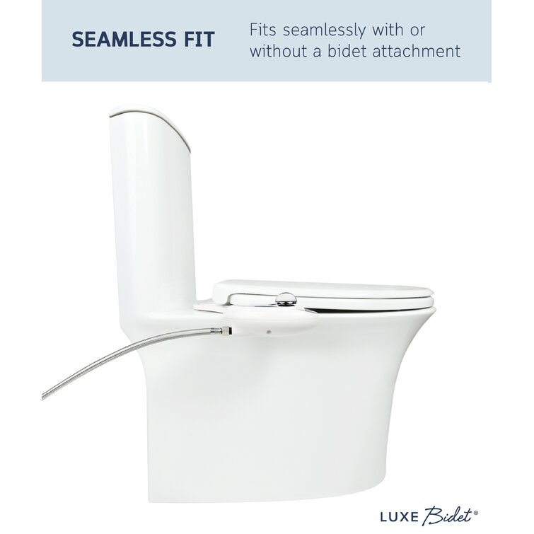 Luxe Bidet Elongated Comfort Fit Toilet Seat, White