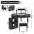 Corner Vanity Desk Set With Storage Cushioned Stool And Charging Station, Triangle Makeup Desk With Removable Pull-Out Side Cabinet, Glass Tabletop Makeup Vanity Desk With Drawer And Shelf-1365959317