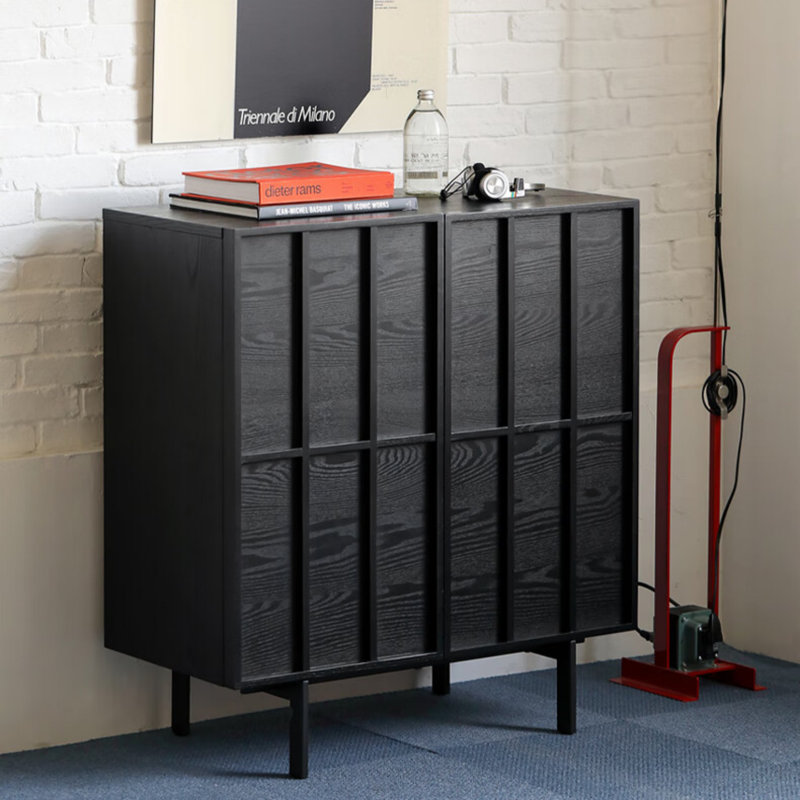 Retro Bone Line Sideboard, Black