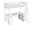 Lit mezzanine double avec bureau en U, tiroirs et tablettes de rangement-175475-6320356