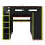 Lit mezzanine double avec bureau, garde-robe, tiroirs, port USB, bande à DEL RVB, lit pour poste de travail-2133532851