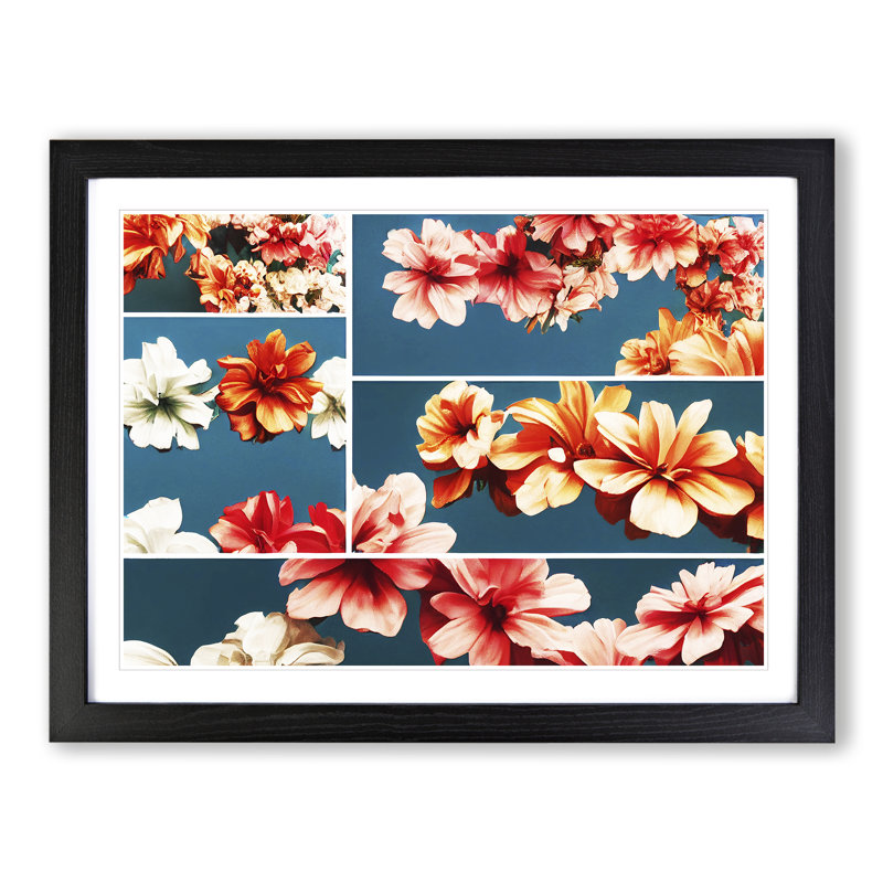 Dazzling Flower Market - Framed Print, 34cm H x 46cm W x 2cm D, Black