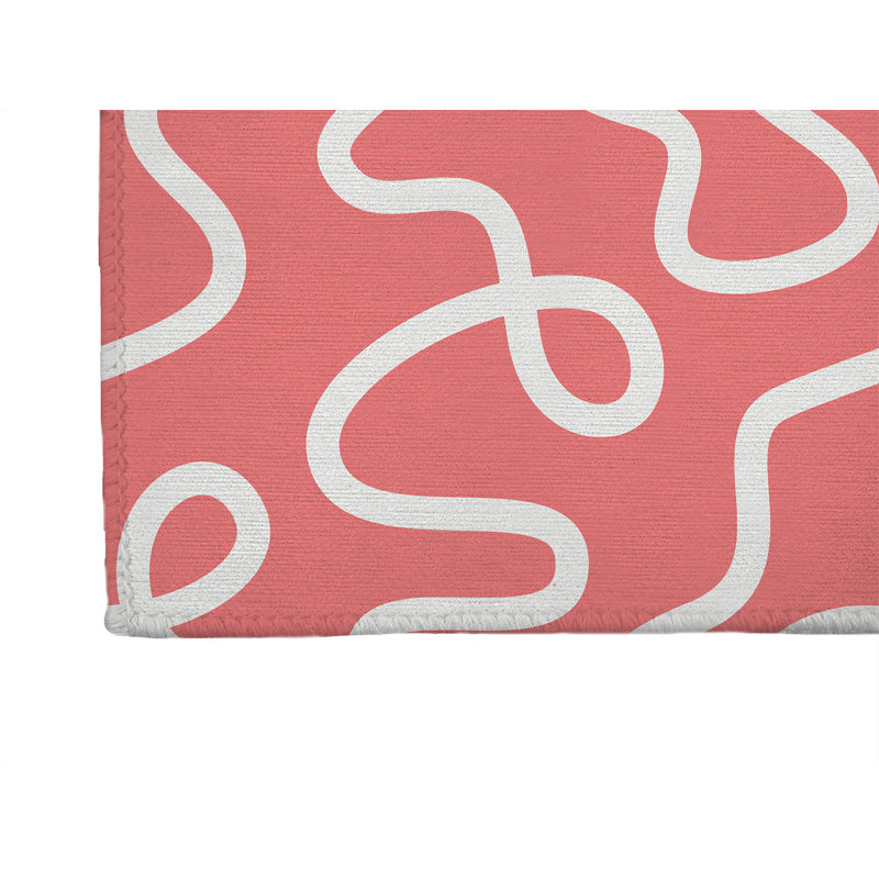 Squig Indoor Doormat, Vieux rose, L 60 po x L 84 po