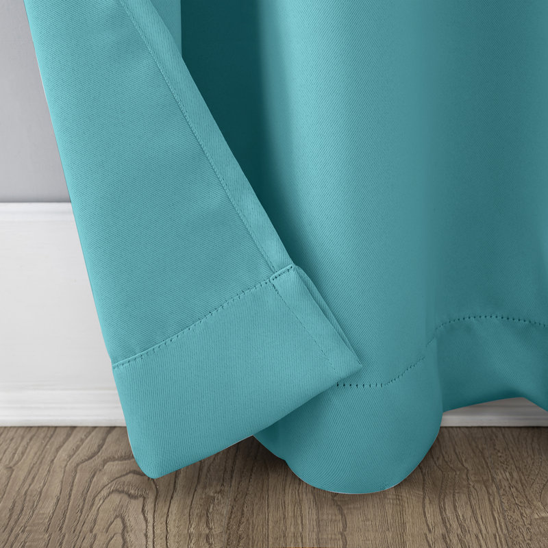 Burrier Wayfair Basics Blackout Grommet Curtain Panel, 40" W x 95" L, Surf Blue