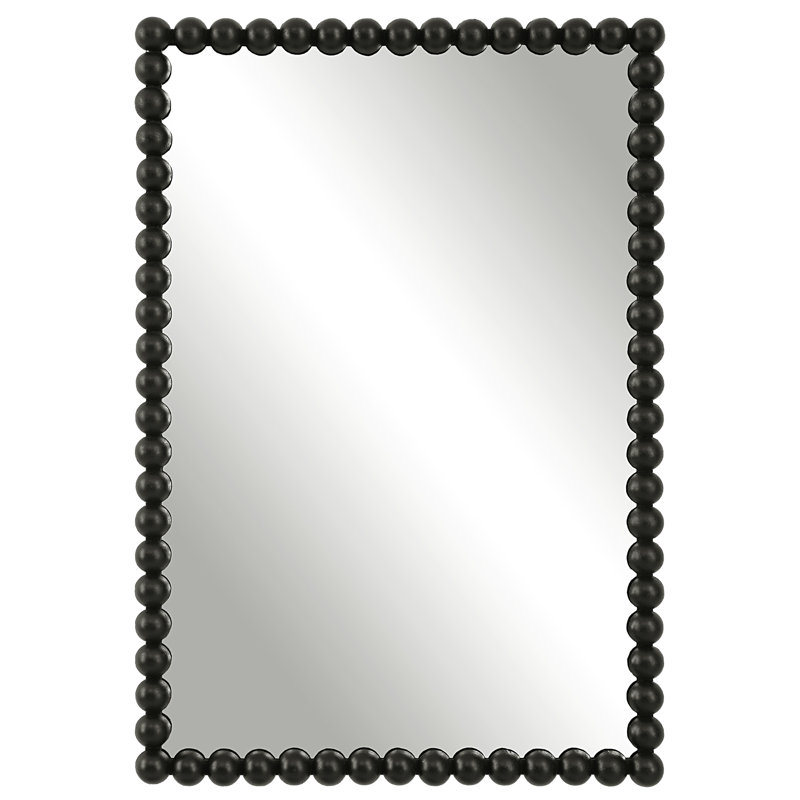 Miroir de salle de bain Sanne, Noir mat, H 30 po x l 20,5 po