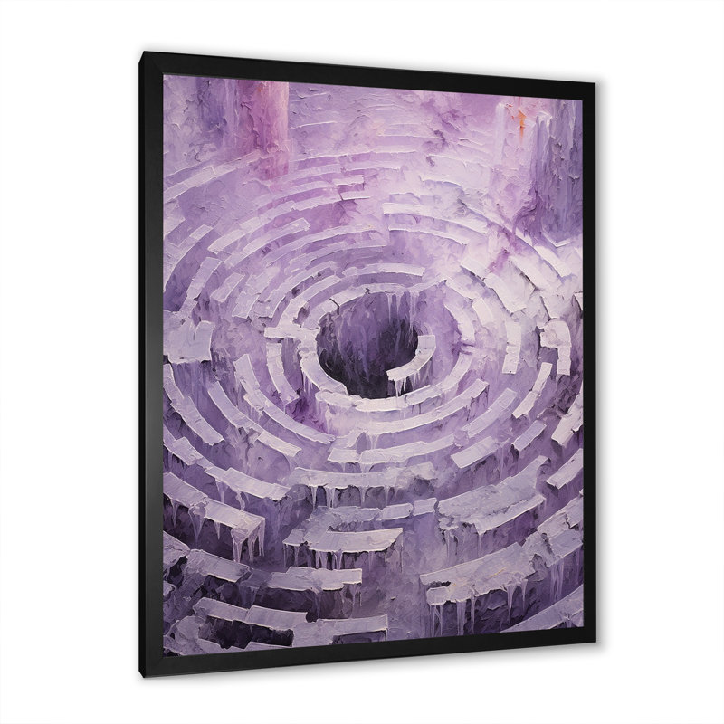 Lyrical Labyrinth Purple Dream - Abstract Spirals, impression sur toile_106105, H 32 po x l 24 po x P 1 po, Cadre photo noir