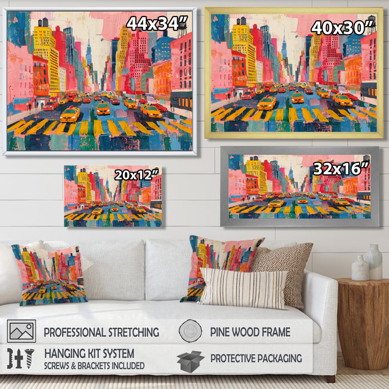 Art sur toile Stijn - New York City, Toile tendue, H 16 po x l 32 po