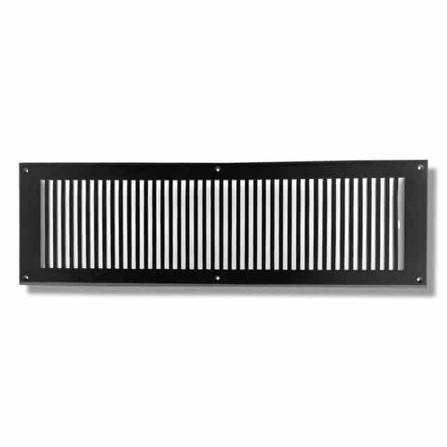 Retour mural en fonte d'aluminium, 24" L x 6" W x 0.6" H, Noir