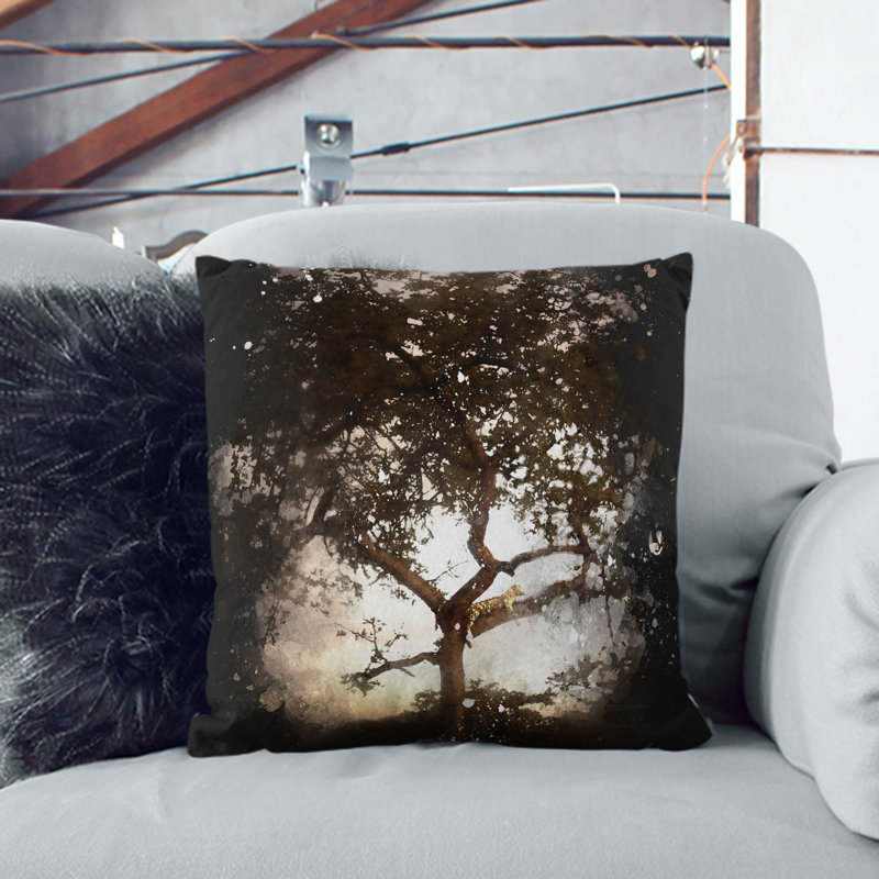 Leopard Siesta Paint Splash Cushion with Filling, 40cm H x 40cm W x 15cm D, Black