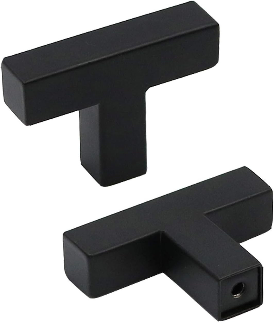 Amzico 45 pack modern square black cabinet knobs stainless steel