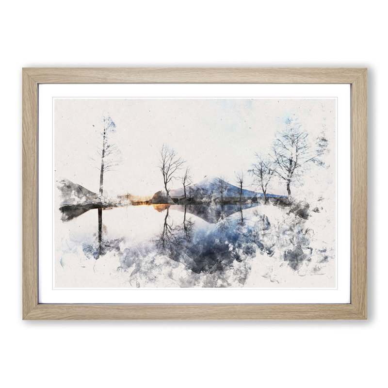 Mount Fuji in Fujinomiya Japan - Picture Frame Graphic Art Print, 45cm H x 63cm W x 2cm D, Oak Framed
