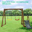 Ensemble de balançoire en bois pour la cour arrière, ensemble de balançoire extérieur 2 en 1 avec glissade, ensemble de jeu pour enfants