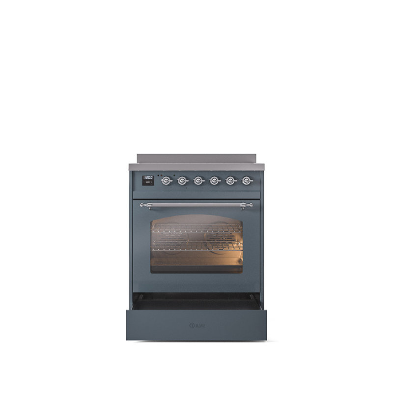 ILVE Nostalgie II 30 in Induction Range, Blue Gray/Chrome