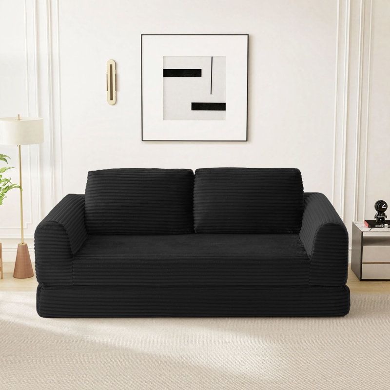 Canapé-lit Boneless Cloud Compression, Noir, H 33,8 po x l 82 po x P 37,4 po