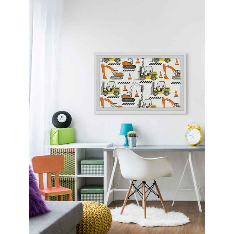 Trev Forklift And Drill Duo - Print, 20cm H x 30cm W