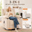 Fauteuil inclinable à bascule pivotant manuel de 39 po de largeur avec massage et chaleur, capacité de 400 lb, porte-gobelets et port USB-559636368