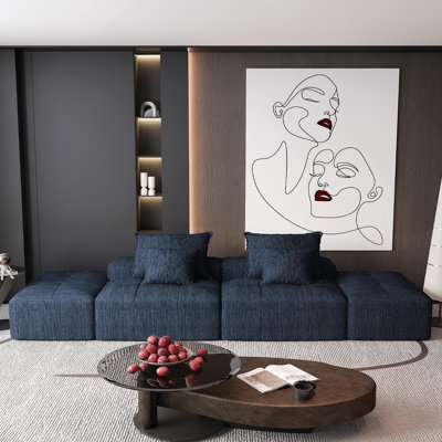 Canapé modulaire surdimensionné moderne avec repose-pieds et sièges multiples, coussins moelleux, combinaison de bricolage