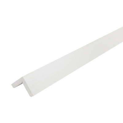 Outwater White Wall Corner Protector Trim With Adhesive, High Impact Polystyrene, 8FT Length, 10 Pack