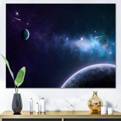 Blue And Purple Nebula II - Modern Canvas Wall Art -  Trinx, 48E996CF3BF5413B99F30F7E9E24A1F7