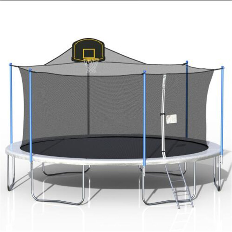 SUNNY HOUSE Round Backyard Trampoline with Safety Enclosure, Black
