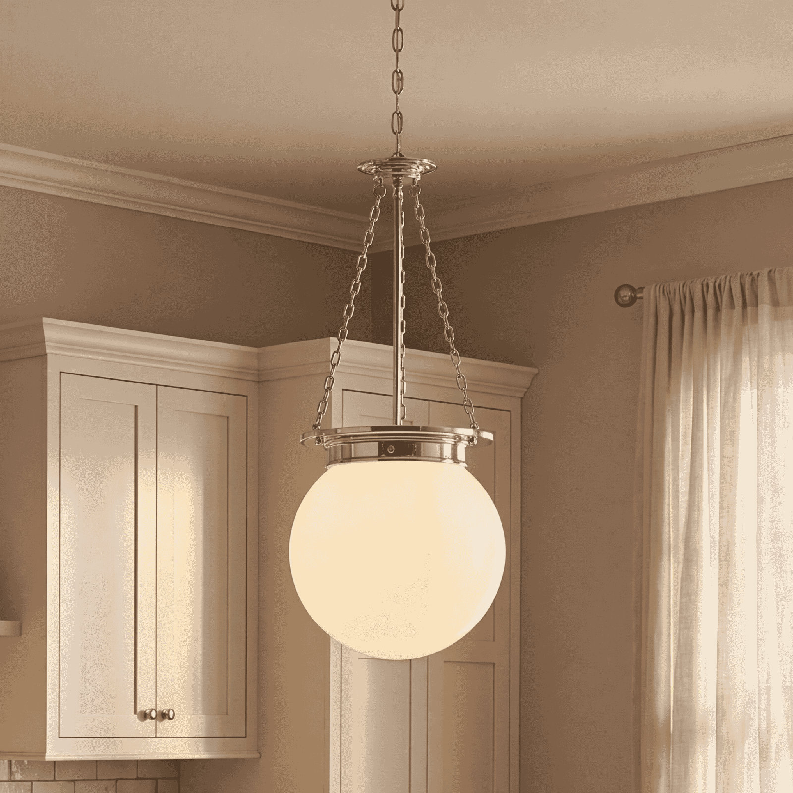 Chachi Dimmable 3-Light Pendant, Polished Nickel