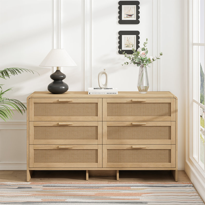 Armoire de coin en rotin 51,18 po, Naturel